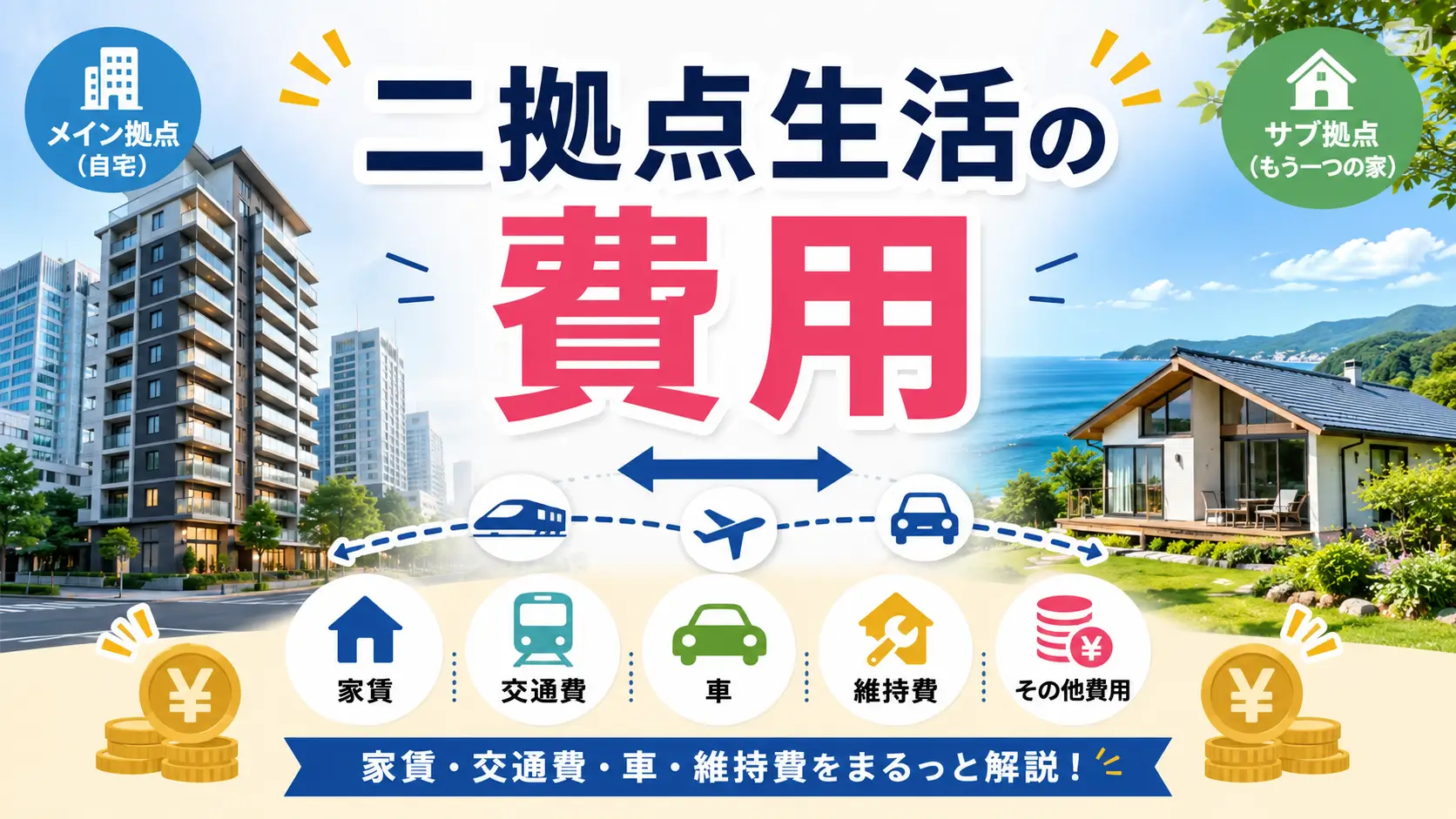 二拠点生活にかかる費用を紹介するアイキャッチ画像