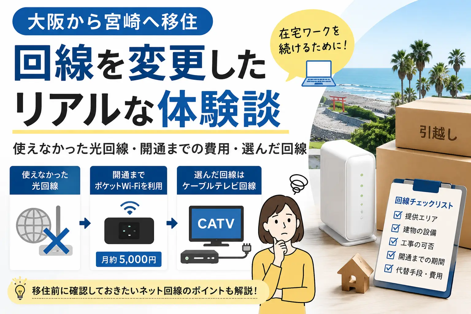 地方移住のインターネット回線選びを紹介するアイキャッチ画像